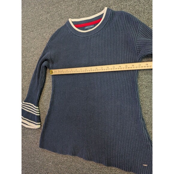 Tommy Hilfiger Wool Blend Ribbed Sweater Medium Pullover Bell Sleeves Crewneck - Picture 6 of 7
